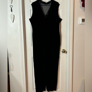 Black velvet jumpsuit, size 24W
